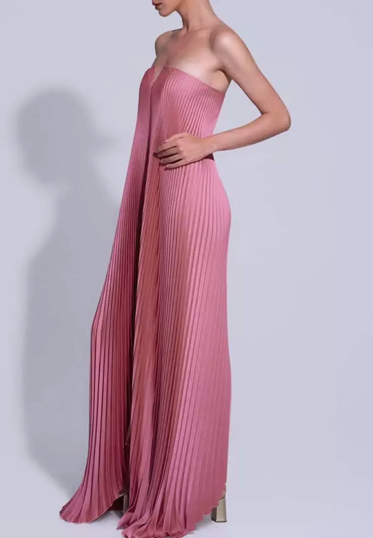 Sexy pleated strapless dress CA251103D01RD