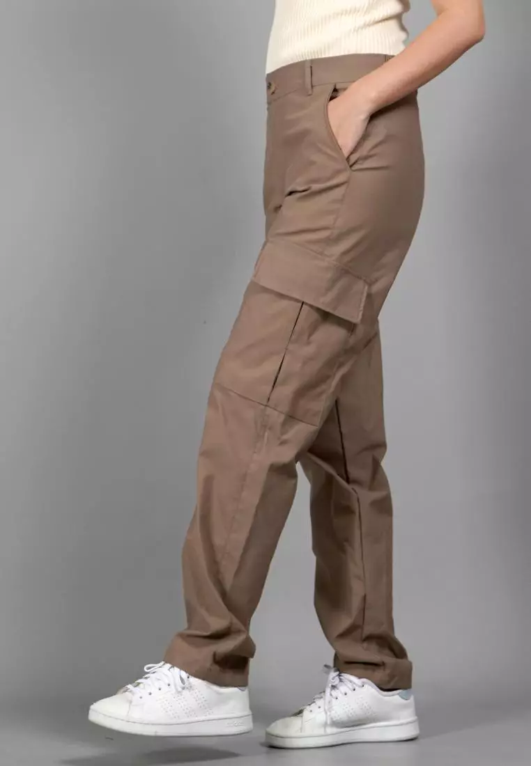 RAYSA Celana Cargo Panjang Wanita Celana Cargo Earth Tone Wanita - Coksu