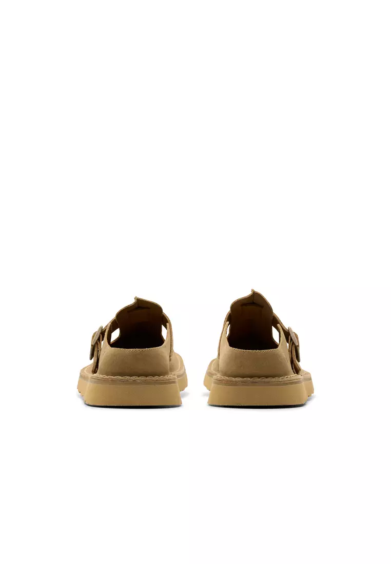 Mens Solsbury Mules - Dark Sand Suede
