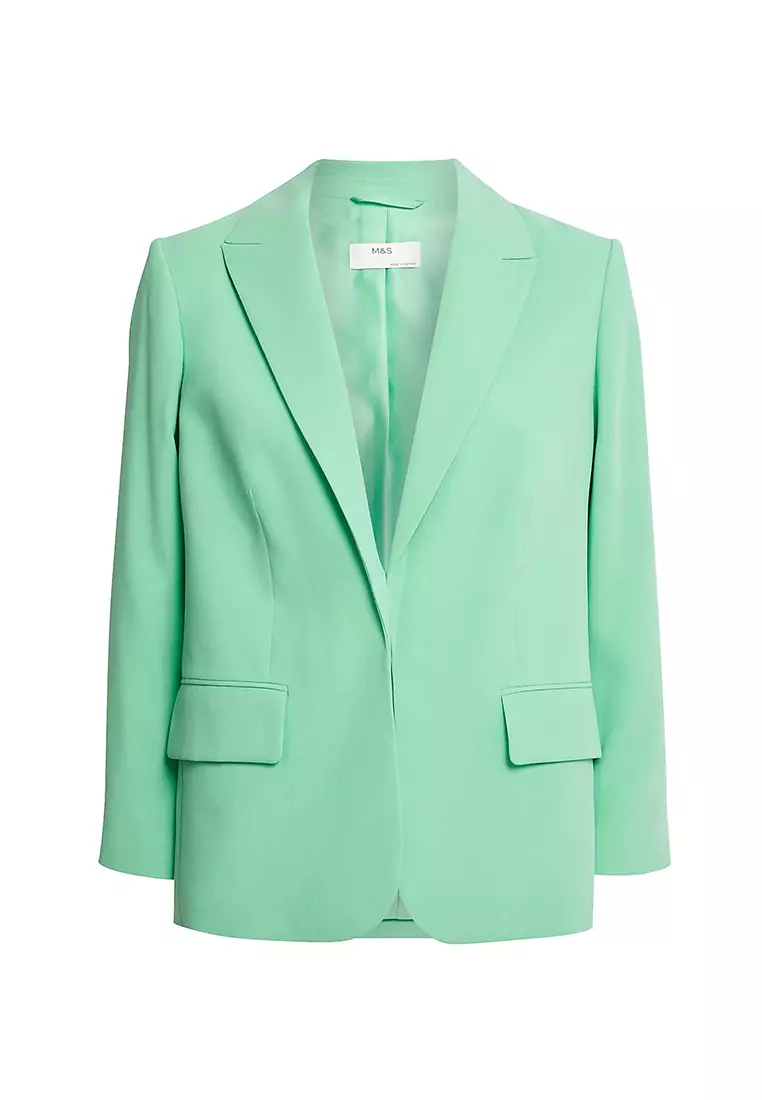 Crepe Relaxed Single Breasted Blazer