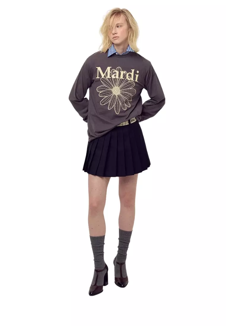 Tshirt Long Sleeve Flowermardi - Charcoal Cream