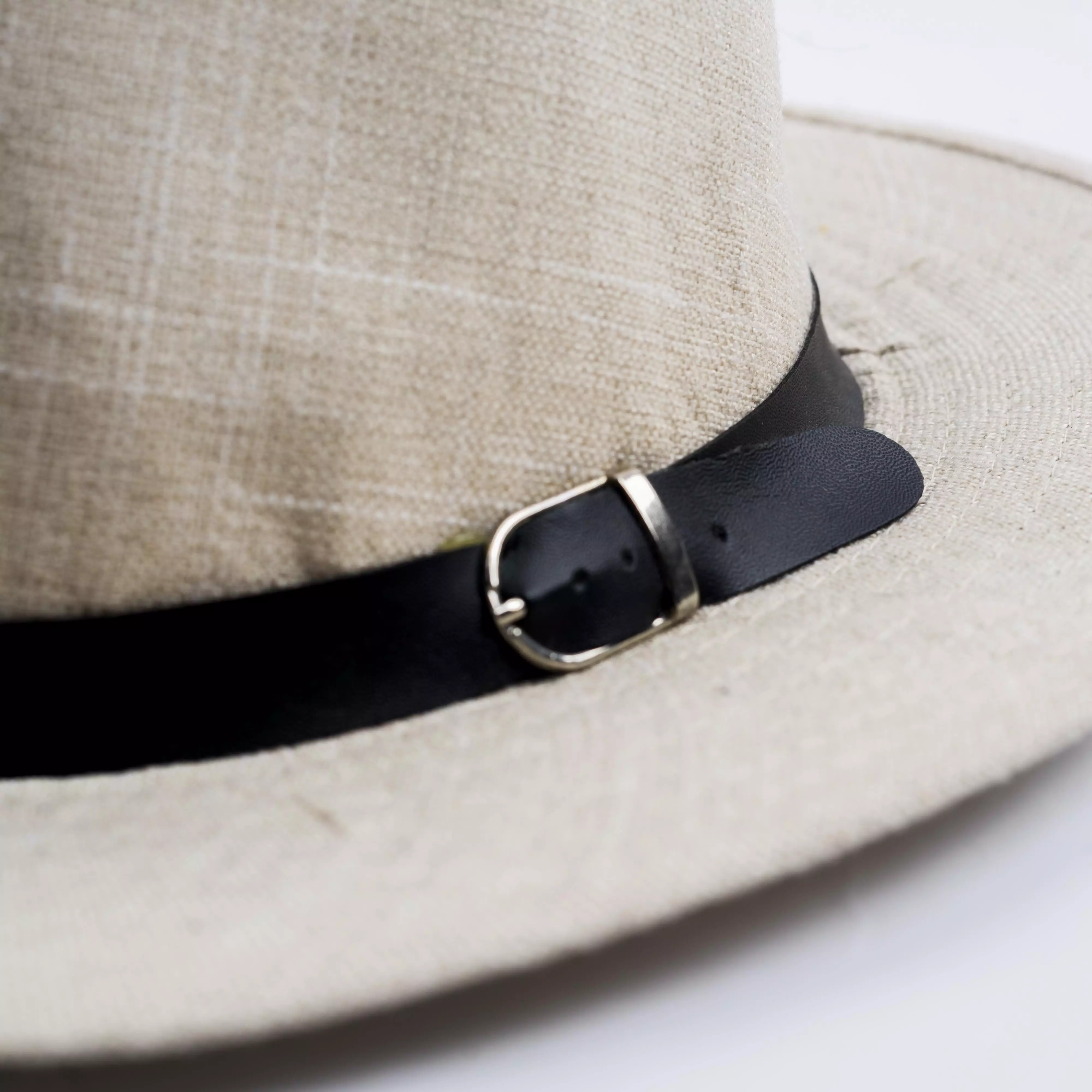 Houseofcuf Topi Panama Hat Fedora Pantai Lebar Unisex Beige List Hitam