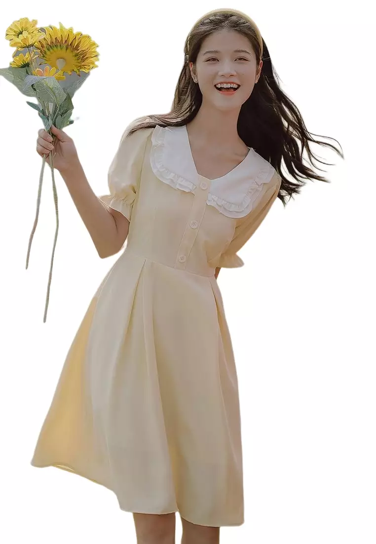 French Romantic Vintage Dress With Lining
