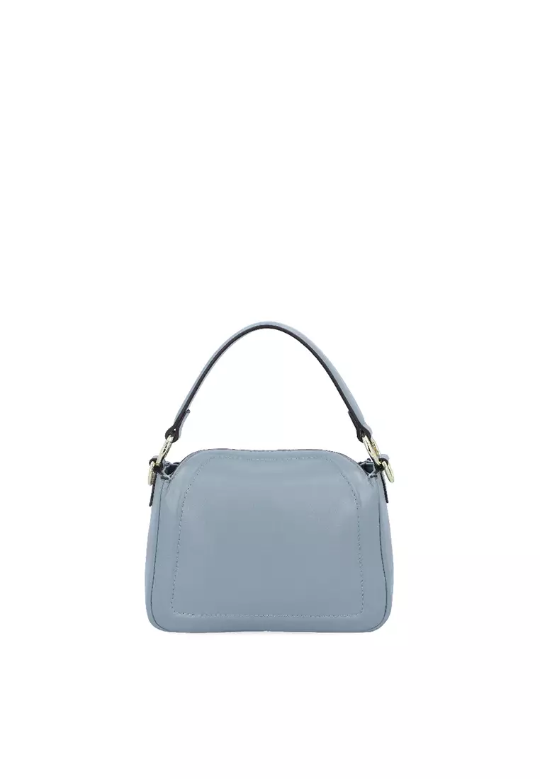 Greyish Blue Eleganza Leather Bag
