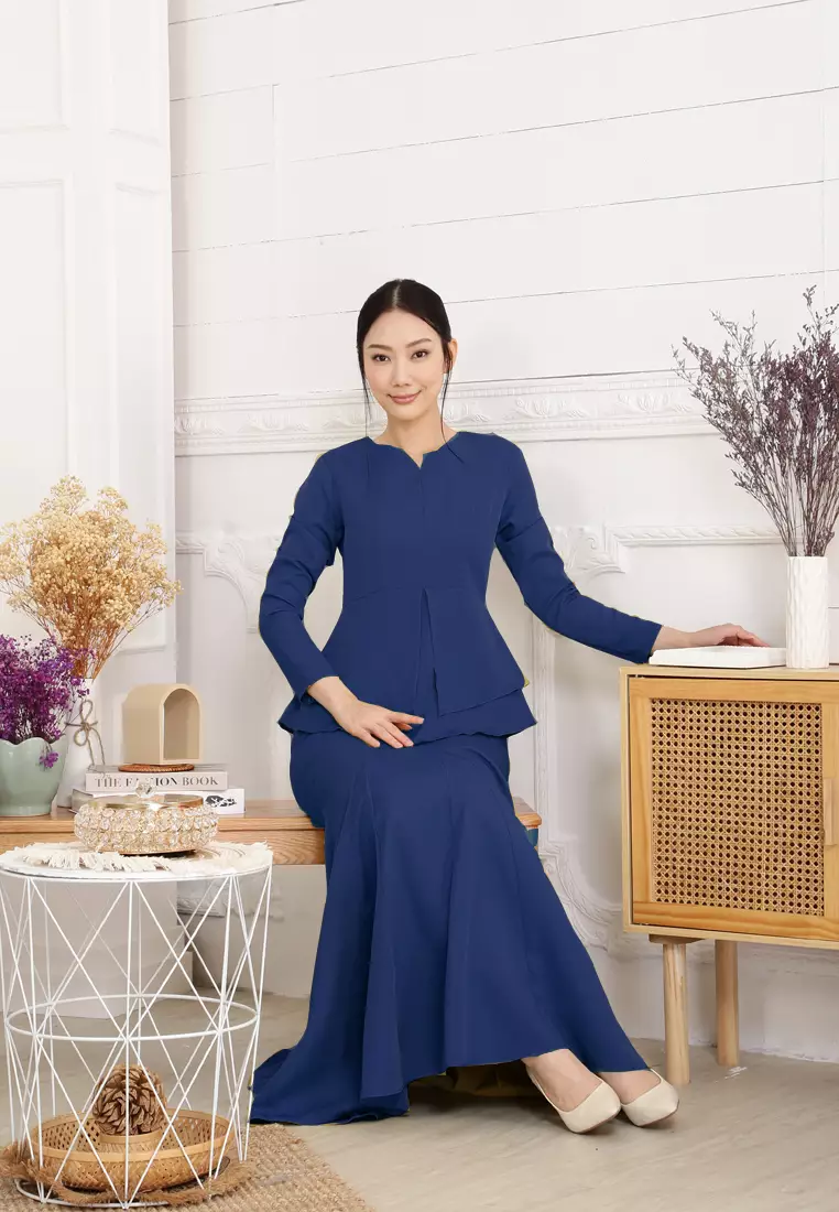 Serena Kurung Modern in Dark Blue