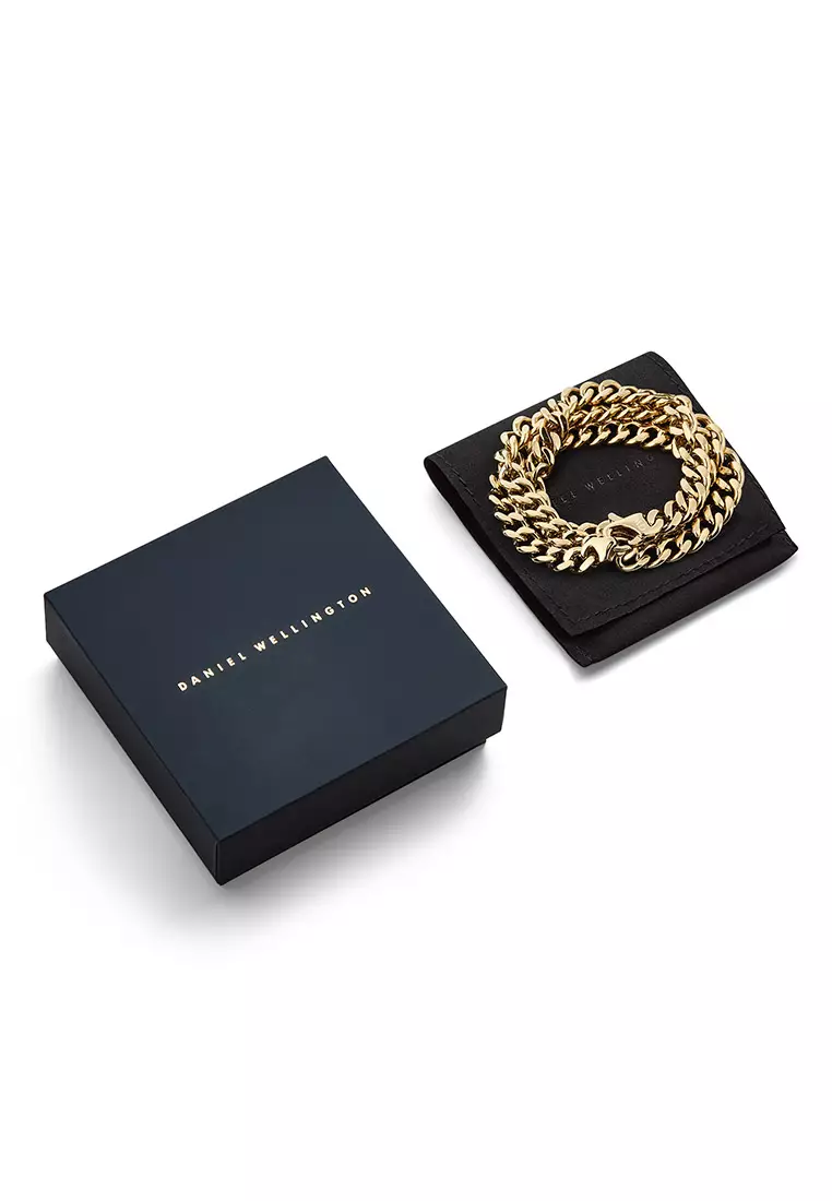 Ellipse Cuban Chain Necklace Gold Unisex Necklace for women and men stainless steel crystal Necklace DW Official Authentic Original kalung perempuan lelaki DW