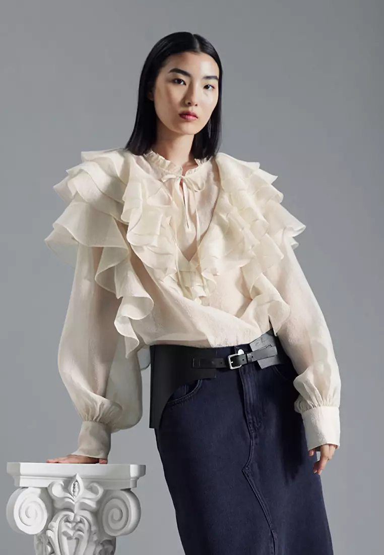 Buy & Other Stories Sheer Ruffle Blouse 2024 Online
