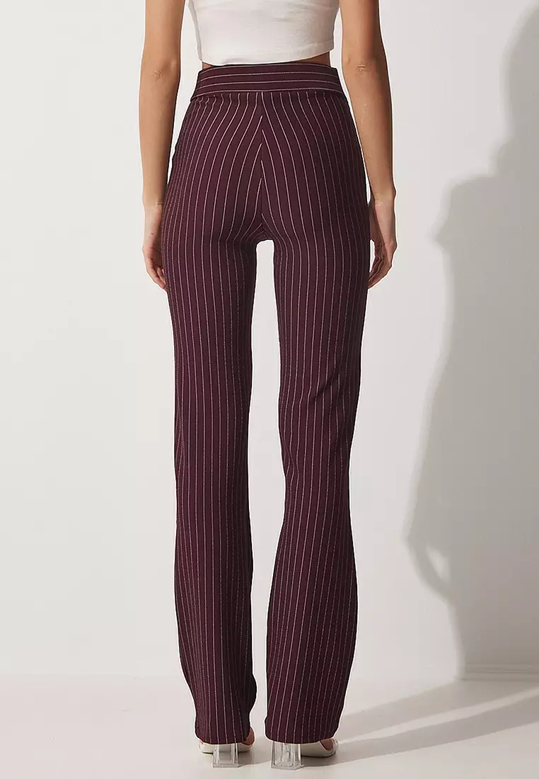 High Waist Striped Trousers