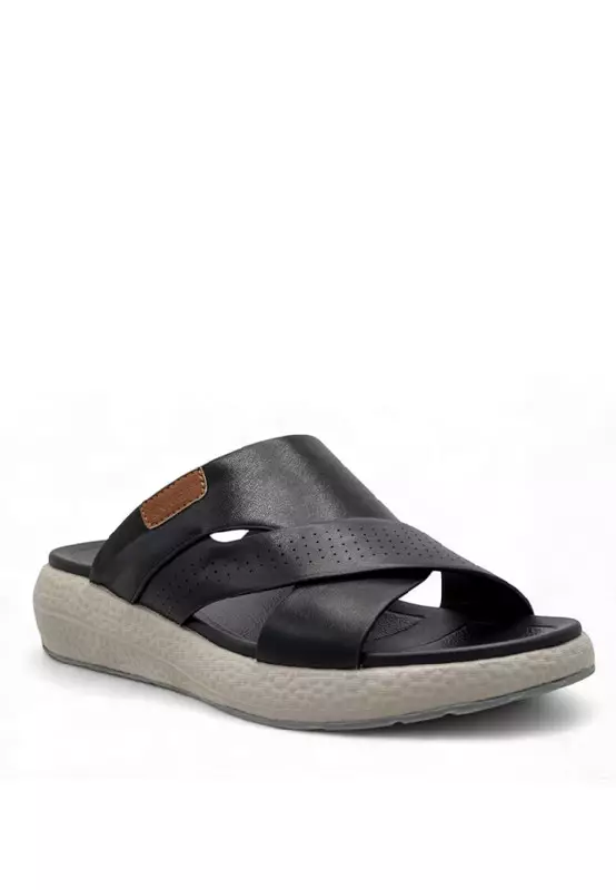 Men Slip On Faux Leather Classic Casual Sandals - 250140046