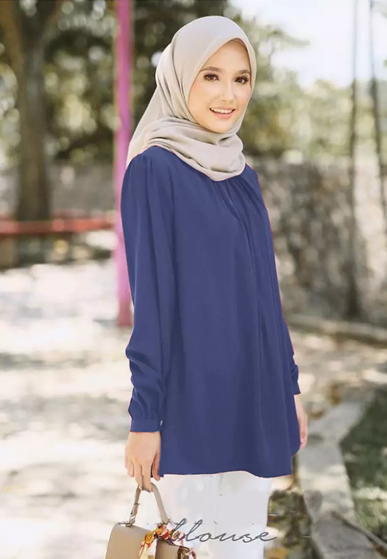Lydia Blouse in Dusty Blue