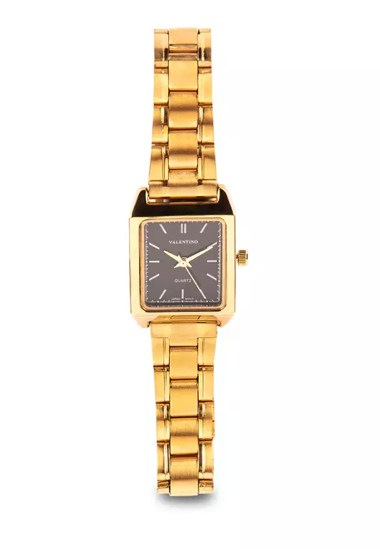 Analog Watch 20122256-Gld - Black Dial Lines