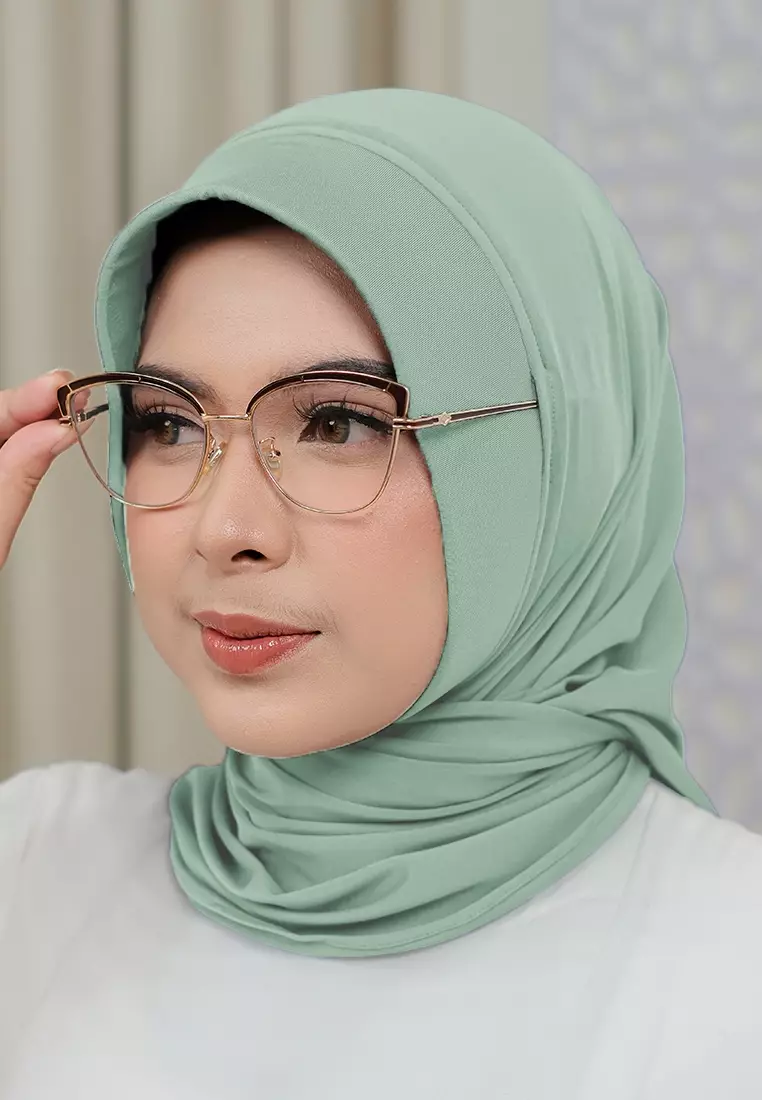 HIJAB INSTAN SOFTPAD AMEENA - CYAN