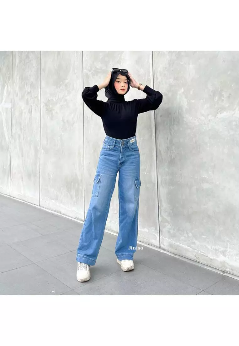 Highwaist Cargo Loose Jeans 461 FEARLESS