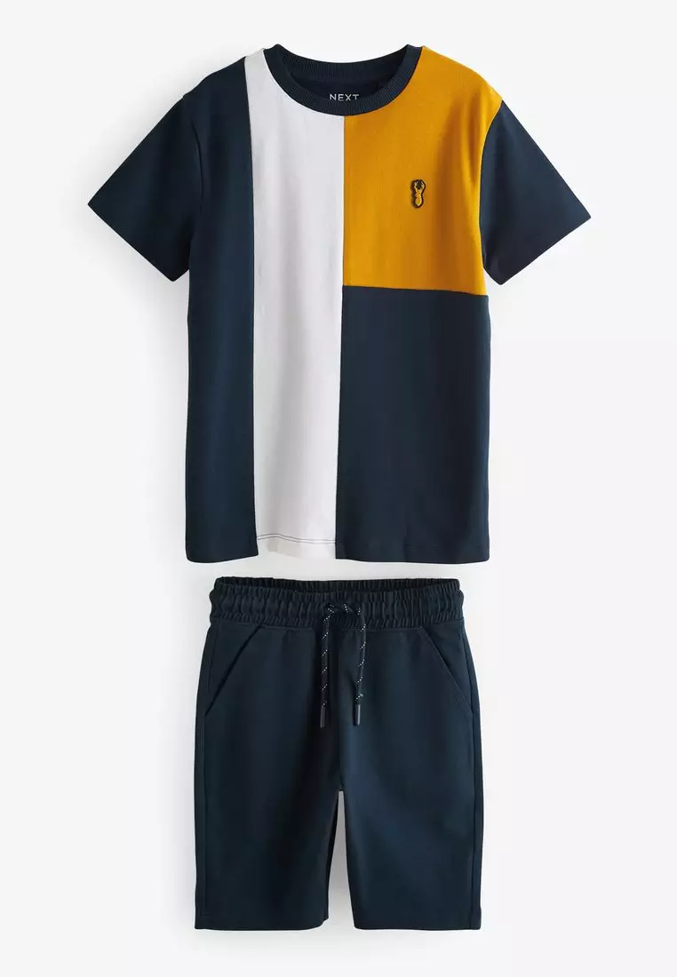 Colourblock Shorts and T-Shirt Set
