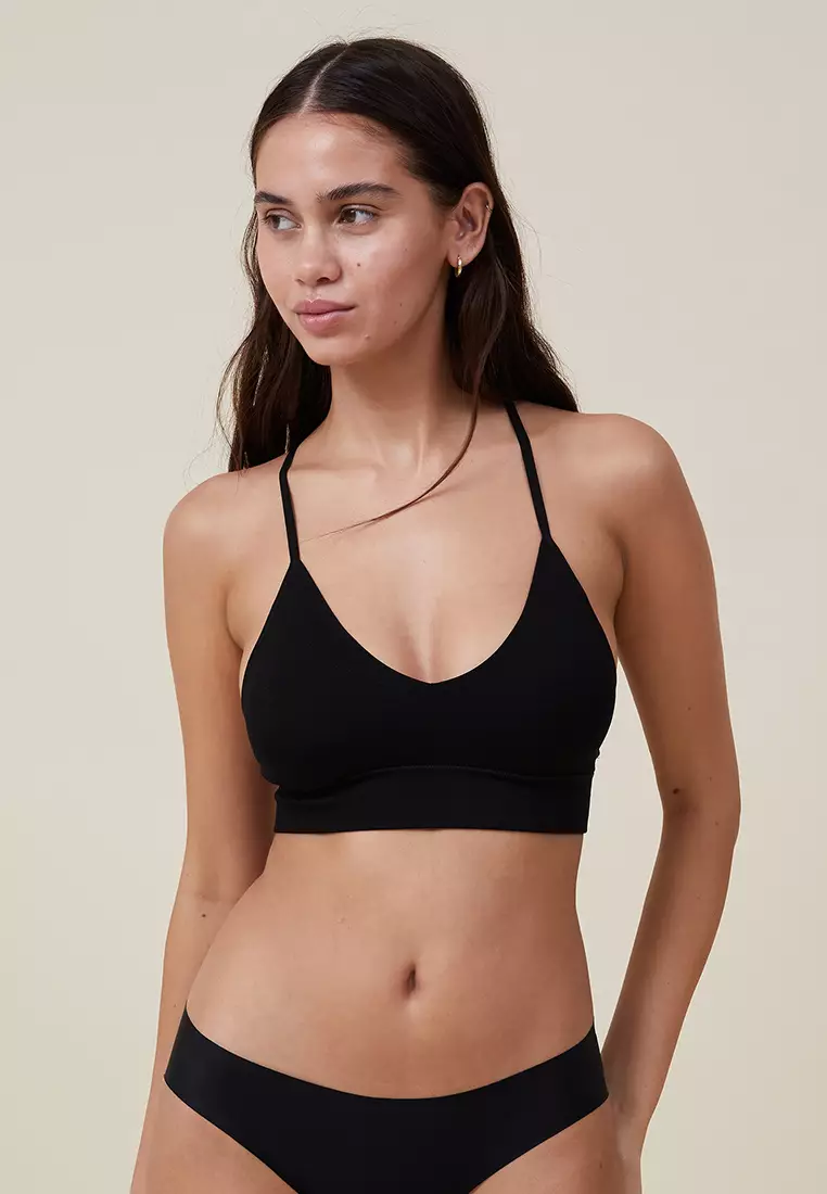 Seamless Triangle Padded Bralette Grey by Cotton On Body Online