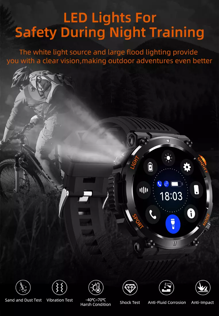 Smart Watch Original Jam Tangan Touch Screen Sport And Health Monitor Jam Pintar Khaki