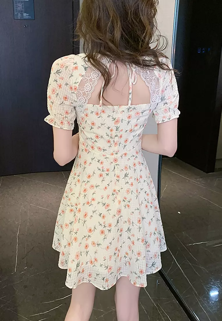 Buy Halo Floral Printed Lace Dress 2025 Online ZALORA Philippines - Main Image