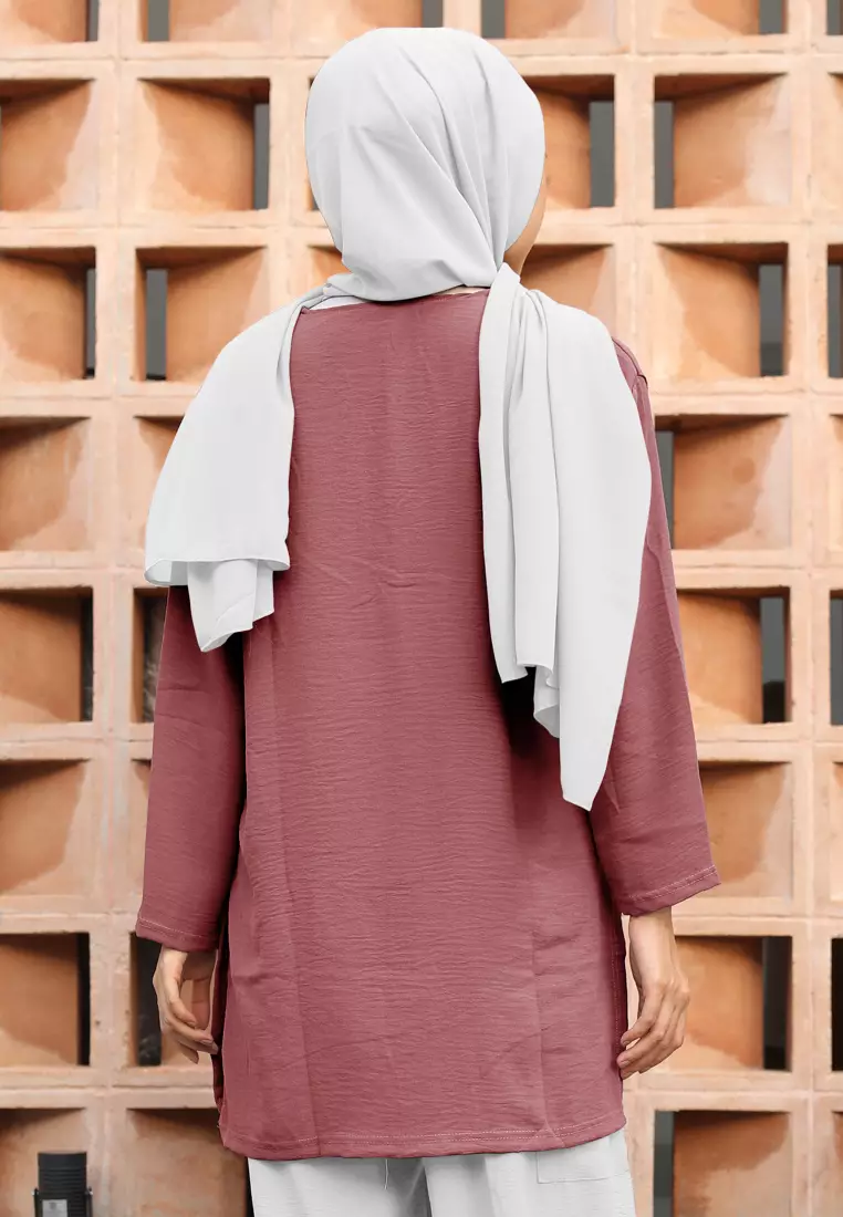 Cotton Bee - Audrey Blouse | Atasan Wanita Lengan Panjang | Blouse Basic - Cerry Blossom