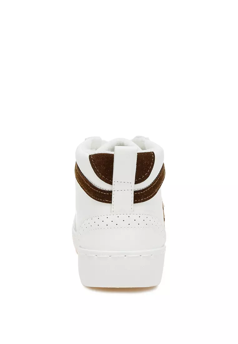 Star High Ankle Sneakers in White