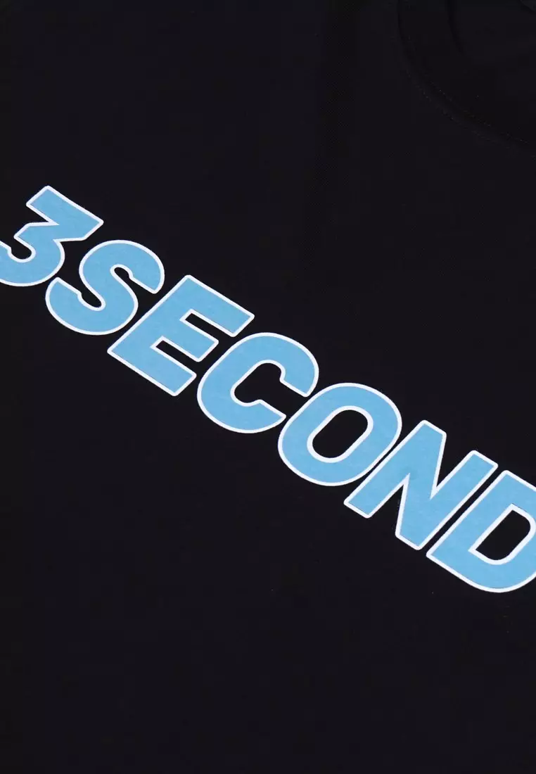 3Second Men's T-Shirt Short Sleeve Regular Fit Cotton Logo Script Gamma 331124