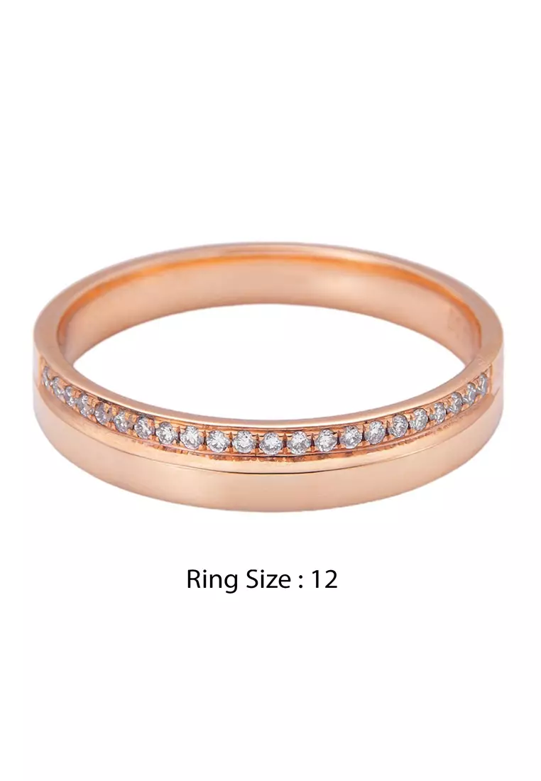 LITZ 18K玫瑰金戒指 YF-CNCQL152