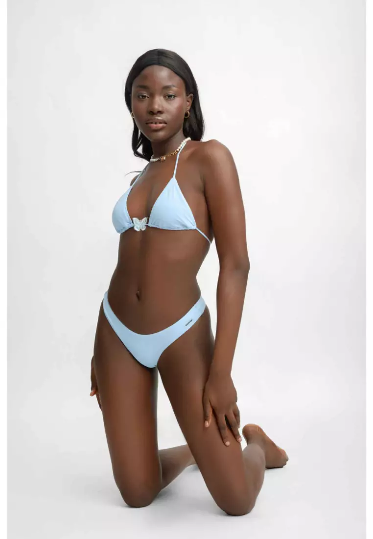 Martini High Rise Cheeky Bikini Bottoms / Cloud Nine Pointelle