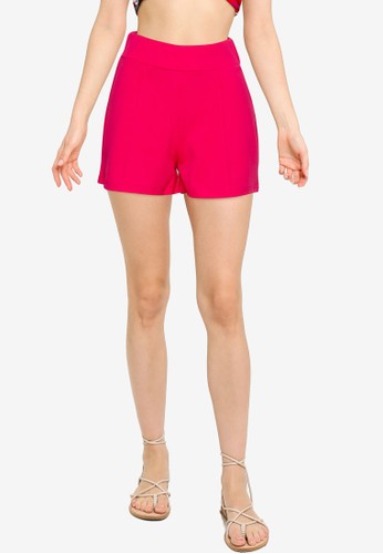 Public Desire pink Pleats Front Shorts 319ECAA69FF8F7GS_1
