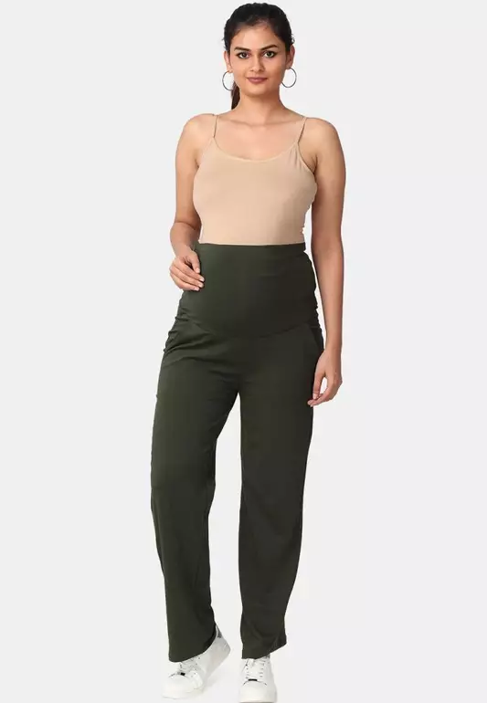 Comfy Maternity Trackpants - Olive