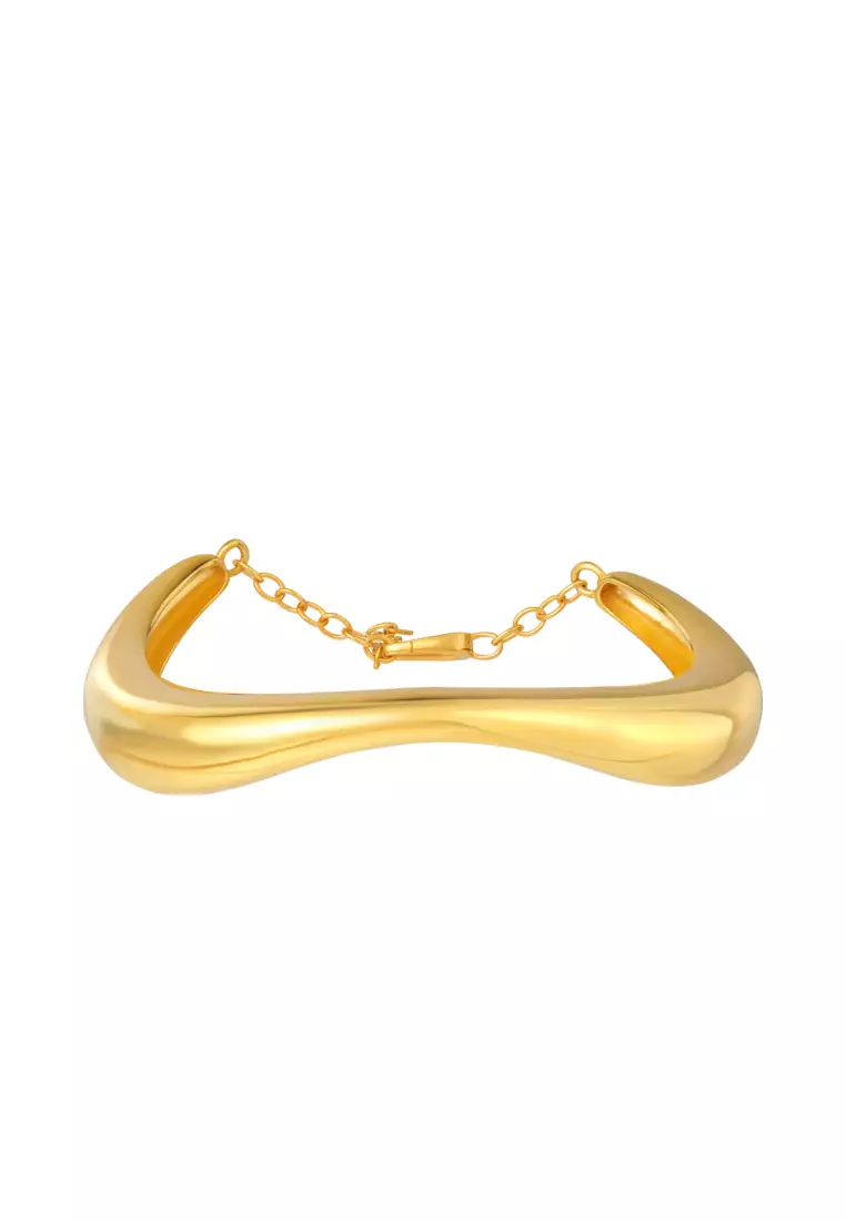 TOMEI Anastasia Sophisticated Curved Bangle, Yellow Gold 916
