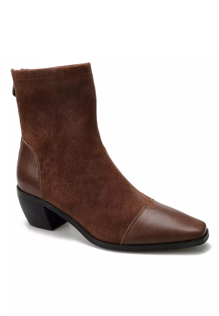 Suede Fabric Stitched Chelsea Boots TE8159-7