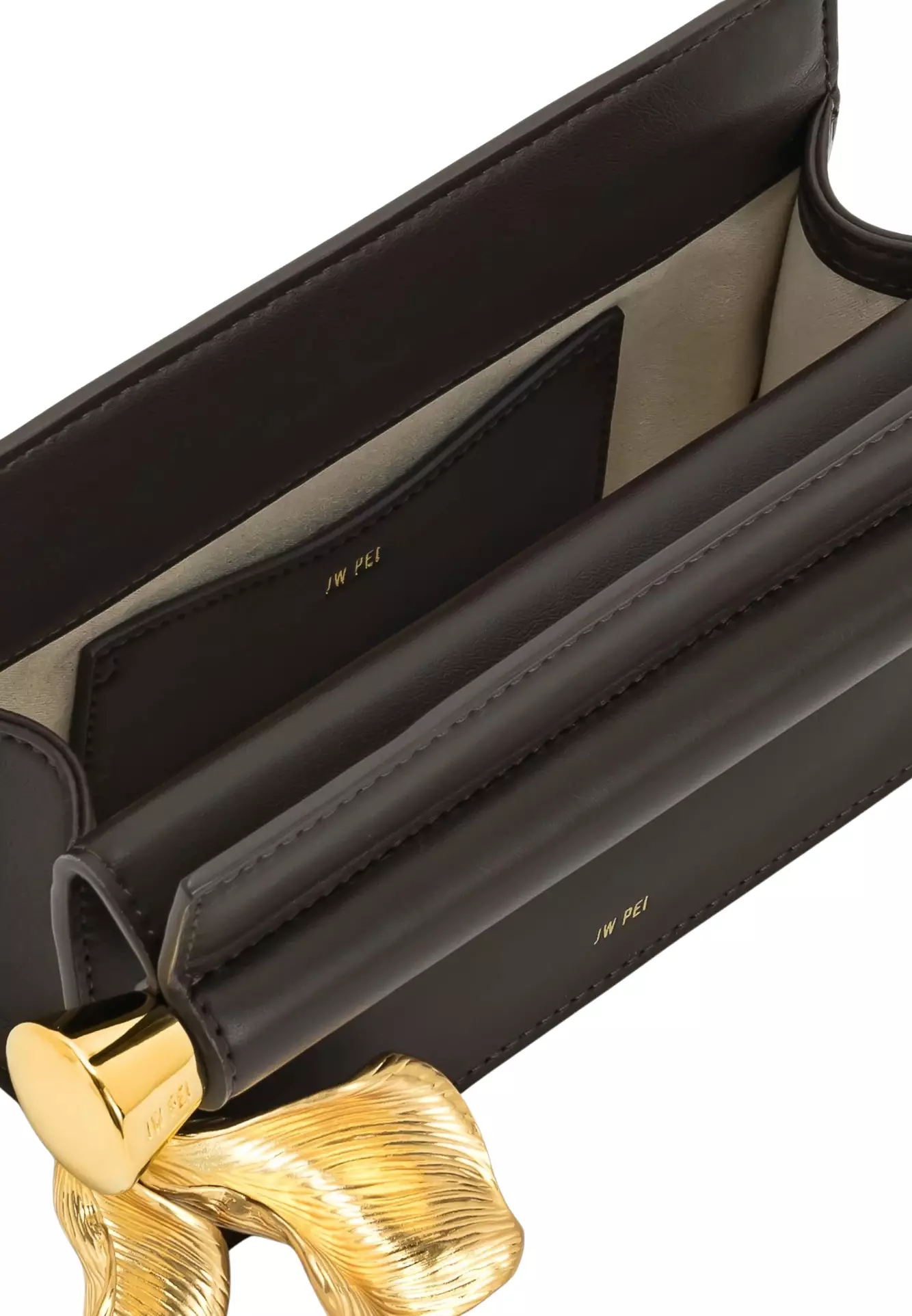 Holly Metal Pendant Embellished Clutch - Dark Brown