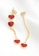 ZITIQUE red and gold Women's Red Hearts Unsymmetrical Long Earrings - Gold D2AACAC3547CC7GS_2