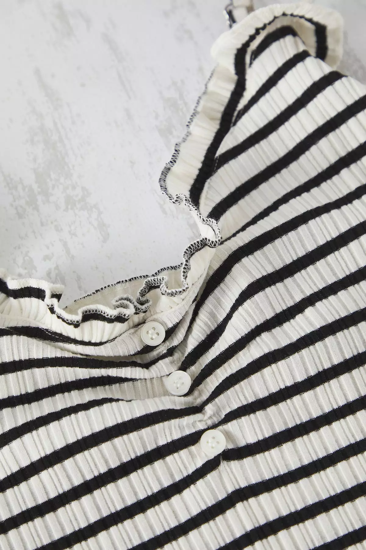 Stripes Camisole Pyjamas Set with Button Detail