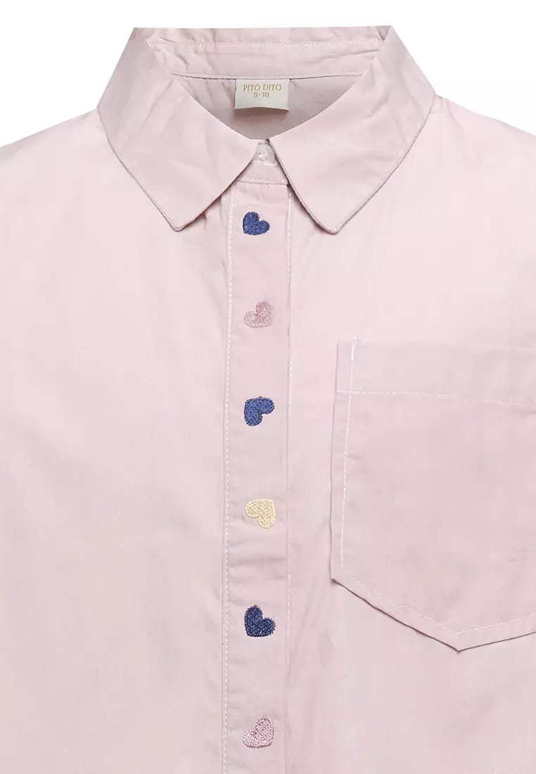 Pito Dito Girl Favor Blouse Pendek Anak Dusty Pink - Size 14