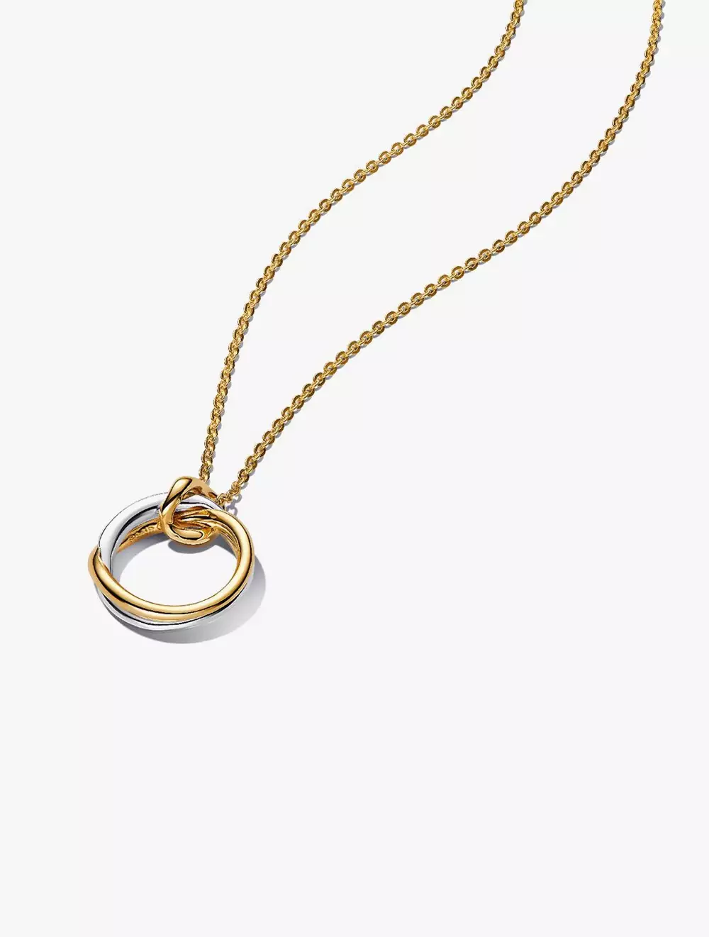 Organically shaped sterling silver and 14k gold-plated pendant necklace