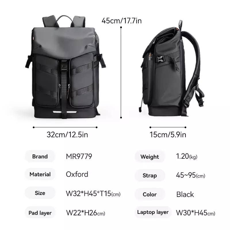 Mark Ryden MR9779 Tas Ransel Backpack Laptop Travel Waterproof 17 Inc - BLACK
