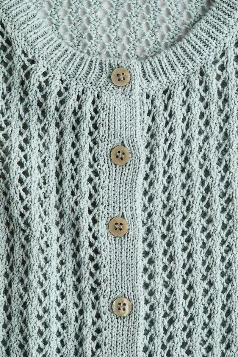 Pointelle-knit cardigan