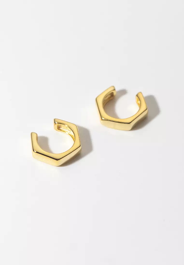 Bullion Gold Nabeeyla Clear Stud Earrings, 7mm