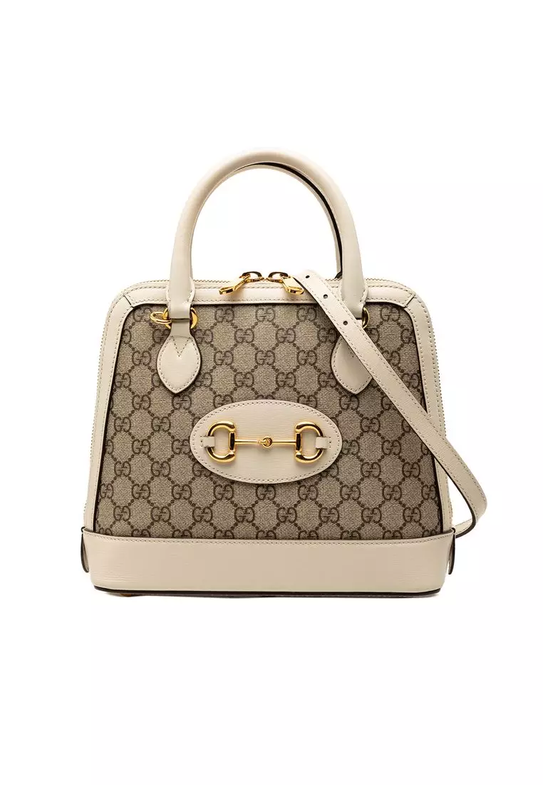 Pre-Loved Gucci Small Gg Supreme Horsebit 1955 Satchel
