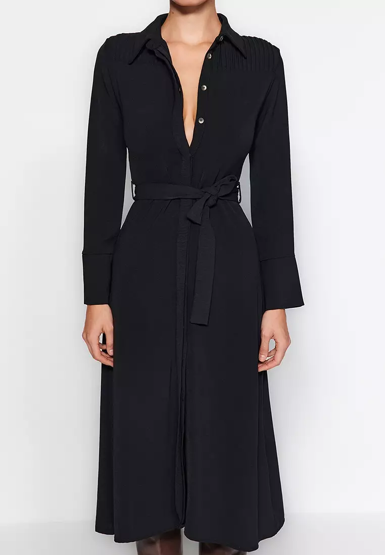 Collared Midi Shirt Dress