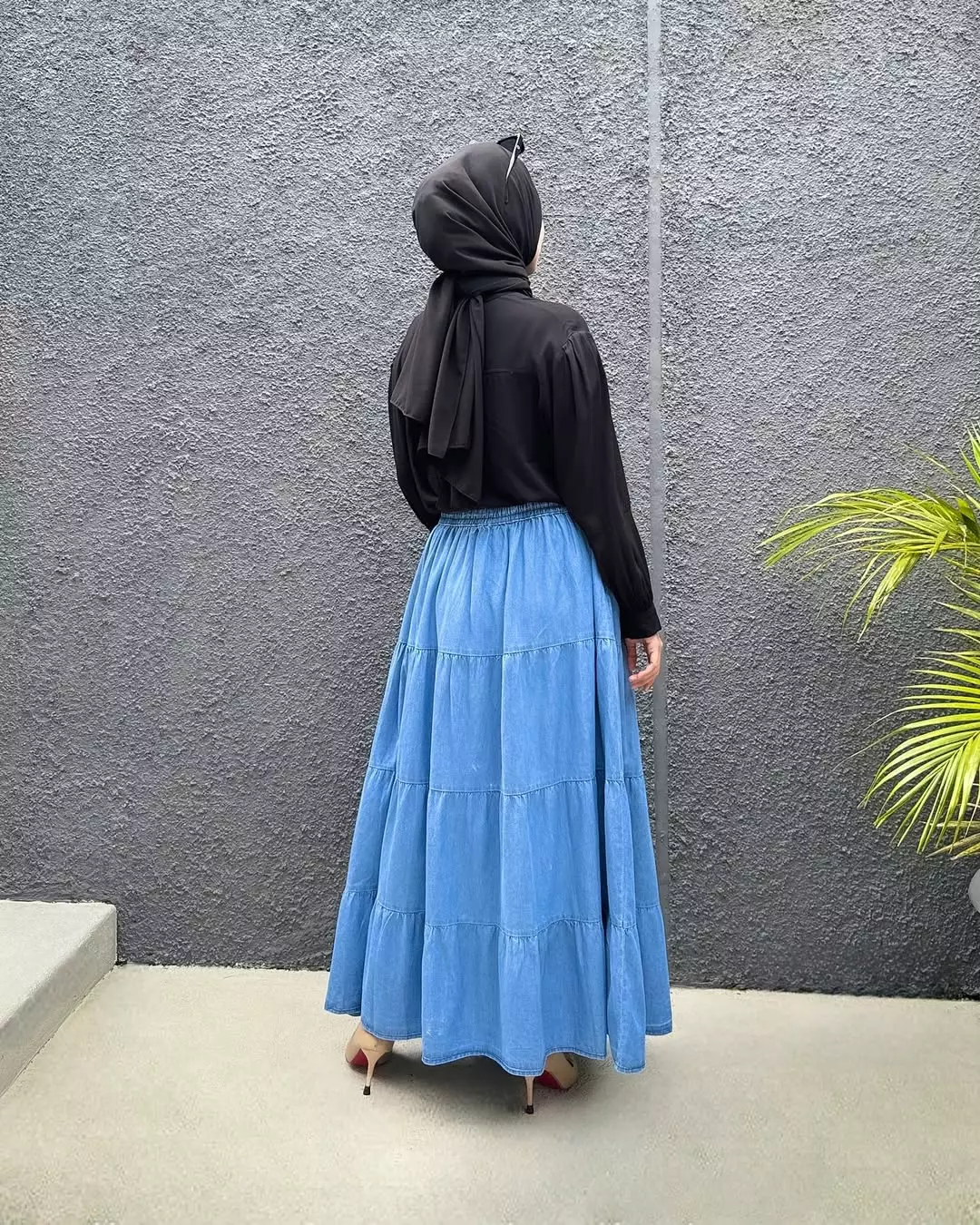 Aura Denim Skirt LIGHT BLUE | Rok Panjang Soft Jeans Wanita