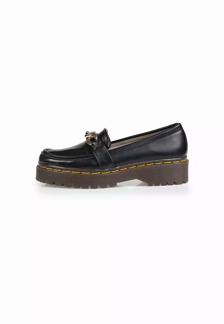 SEIS Alfa Sepatu Docmart Wanita / Loafers Wanita - BLACK