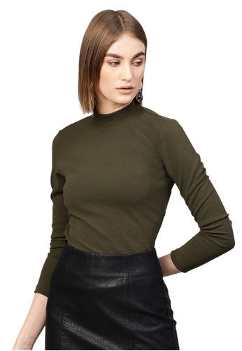 SASSAFRAS green Olive Turtle Neck Top 94C93AAB5AD1F8GS_1