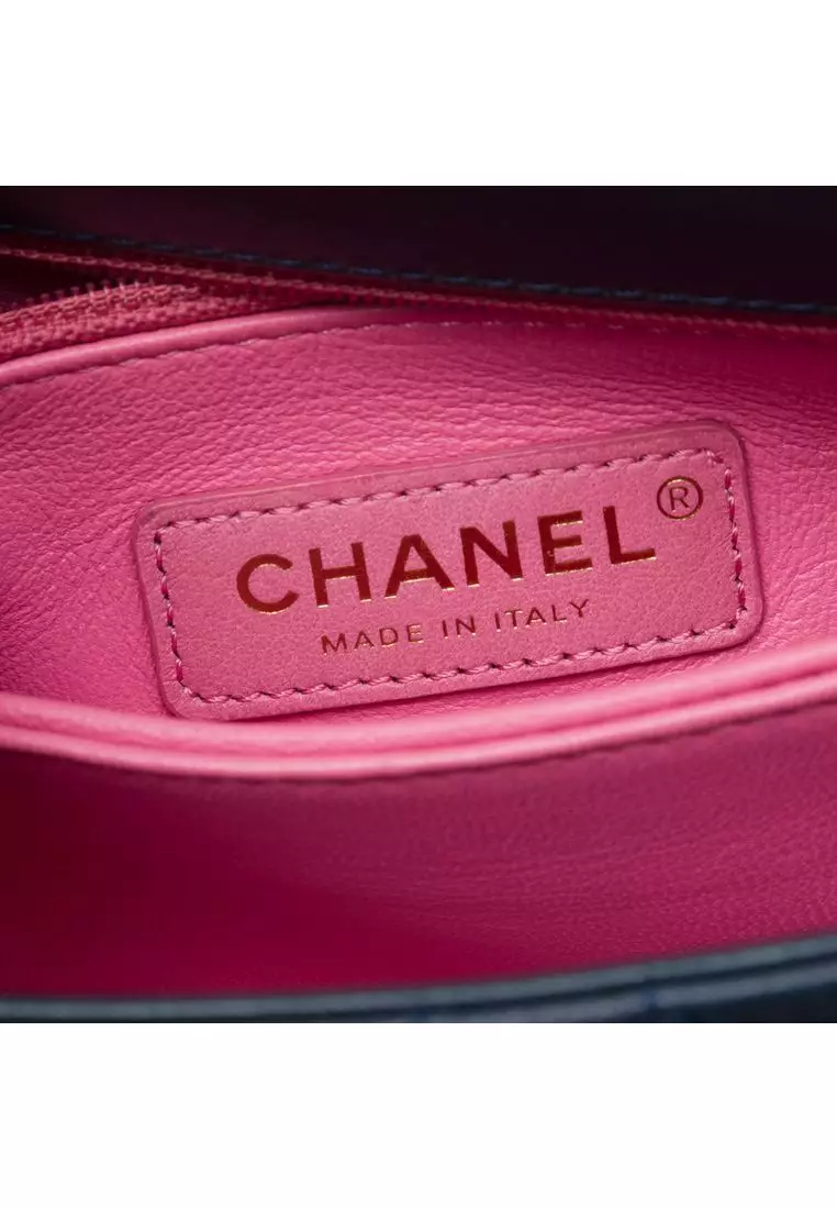 Pre-Loved Chanel Extra Mini Quilted Lambskin Rainbow Coco Top Handle Bag