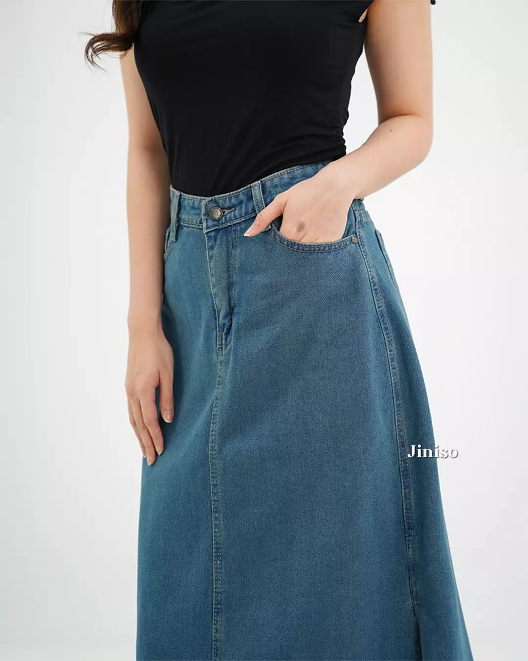 Highwaist Rok Slit Jeans Panjang 992 SEVENTY