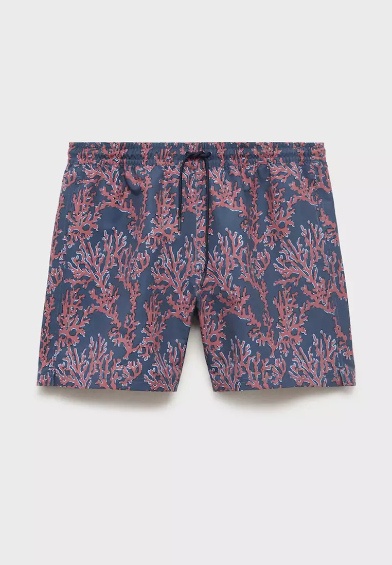 Swimsuit with Coral Print