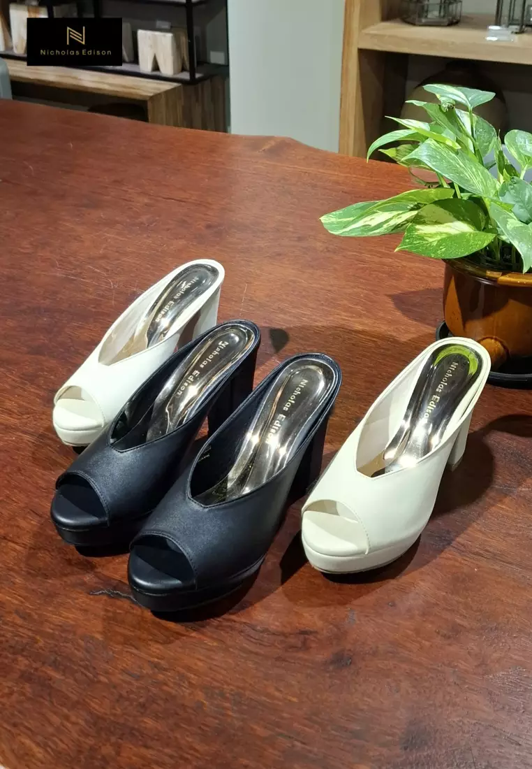 Nicholas Edison Heel Lela Cream