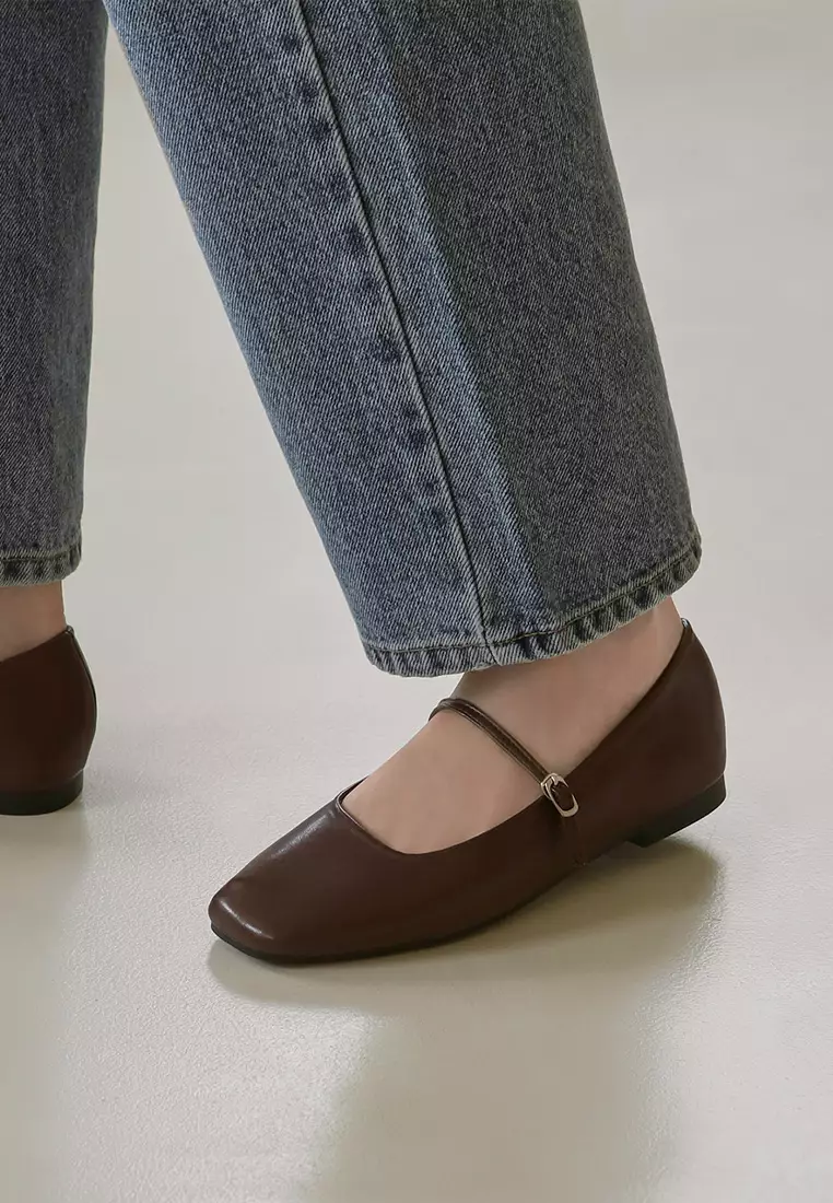 Nhibre Maryjane Flats (1cm) - Dark Brown