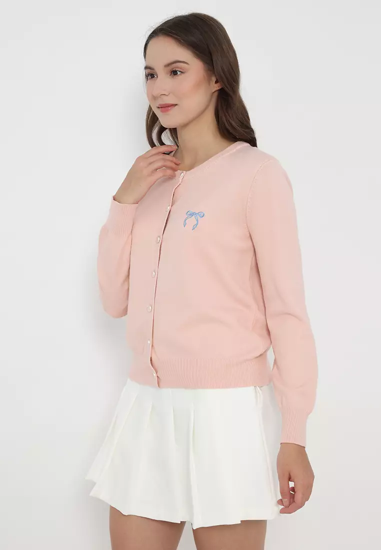 Ribbon Button Soft Knit Cardigan