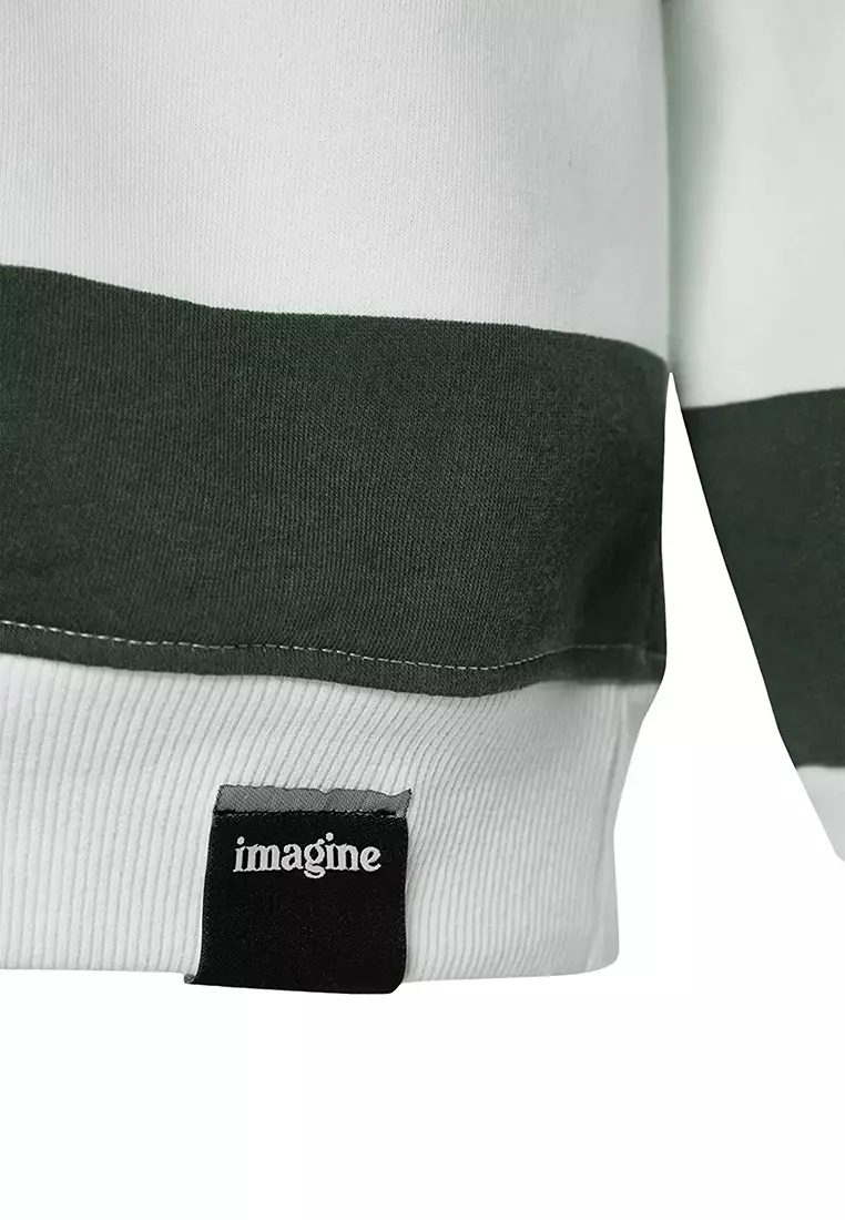 Oversized Crew Neck Striped Sweatshirt